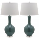 Safavieh Blanche 32-inch H Gourd Lamp - Set of 2 - Teal/Off-white (LIT4148C-SET2)