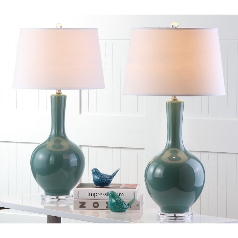 Safavieh Blanche 32-inch H Gourd Lamp - Set of 2 - Teal/Off-white (LIT4148C-SET2)