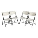 Lifetime 4-Pack Light Commercial Folding Chairs - Almond (480625)