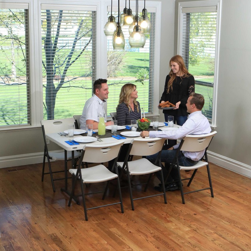 Lifetime 4-Pack Light Commercial Folding Chairs - Almond (480625)