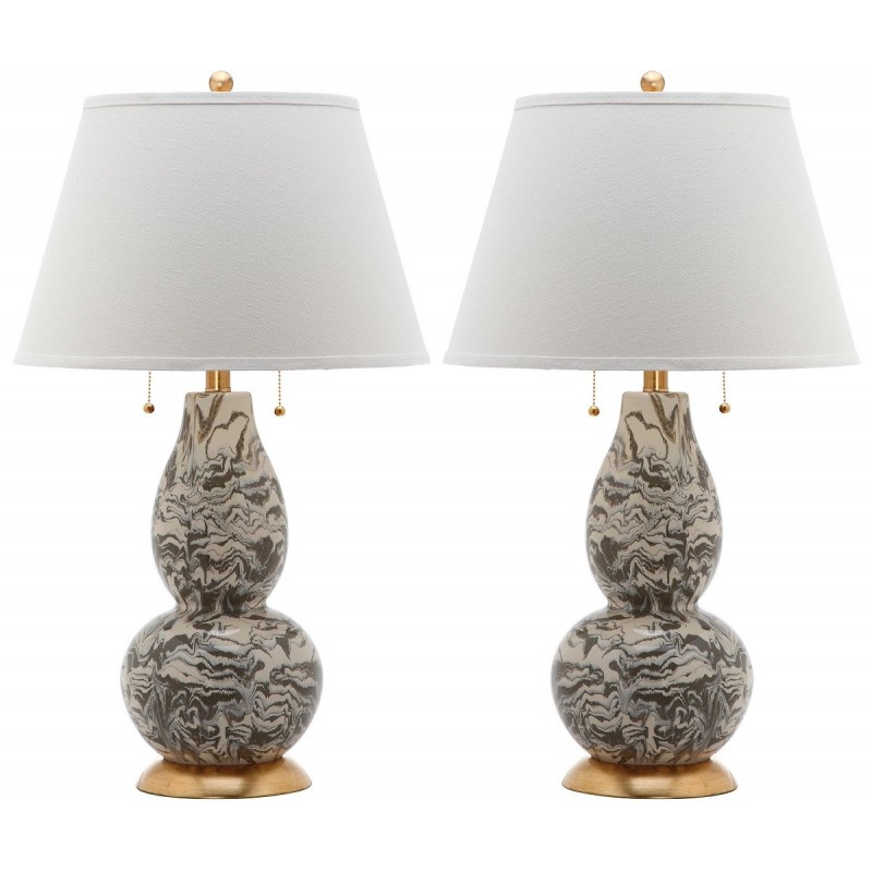 Color Swirls  28-inch H Glass Table Lamp