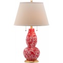 Safavieh Color Swirls  28-inch H Glass Table Lamp Set of 2 - Red/White (LIT4159E-SET2)