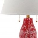 Safavieh Color Swirls  28-inch H Glass Table Lamp Set of 2 - Red/White (LIT4159E-SET2)