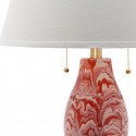 Safavieh Color Swirls  28-inch H Glass Table Lamp Set of 2 - Orange/White (LIT4159F-SET2)