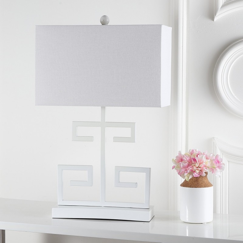Safavieh Greek Key 25-inch H Table Lamp Set of 2 - White (LIT4160A-SET2)