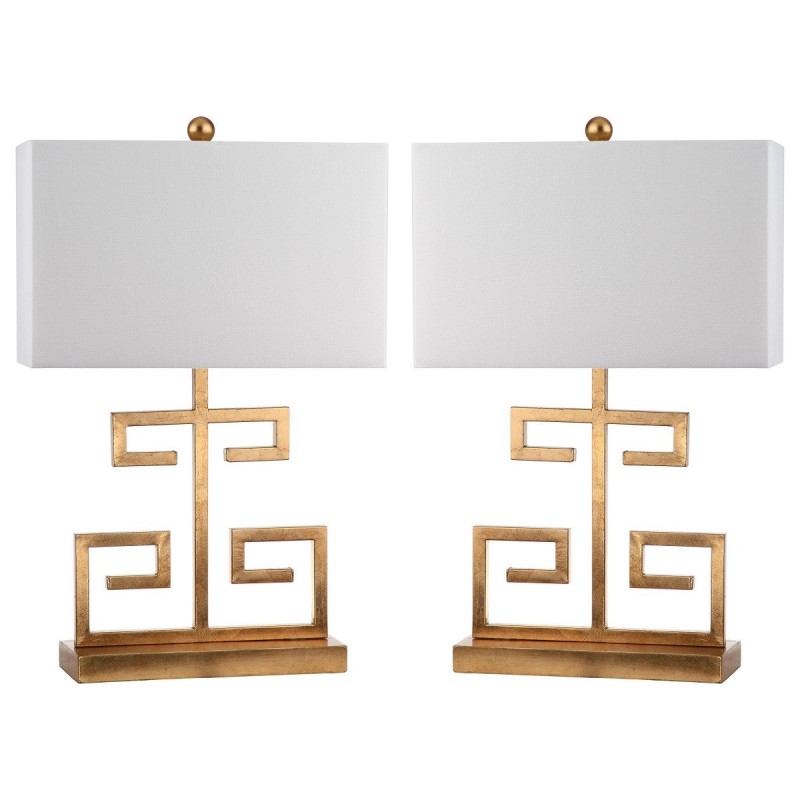 Safavieh Greek Key 25-inch H Table Lamp Set of 2 - Gold (LIT4160C-SET2)