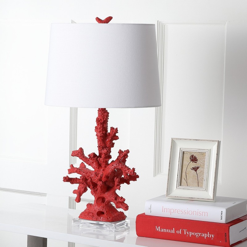 Safavieh Coral Branch 28.5-inch H Table Lamp - Set of 2 - Red/Off-white (LIT4161B-SET2)
