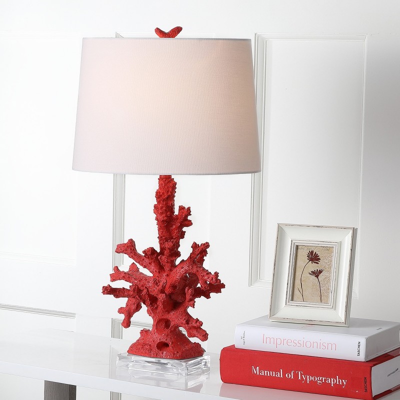 Safavieh Coral Branch 28.5-inch H Table Lamp - Set of 2 - Red/Off-white (LIT4161B-SET2)