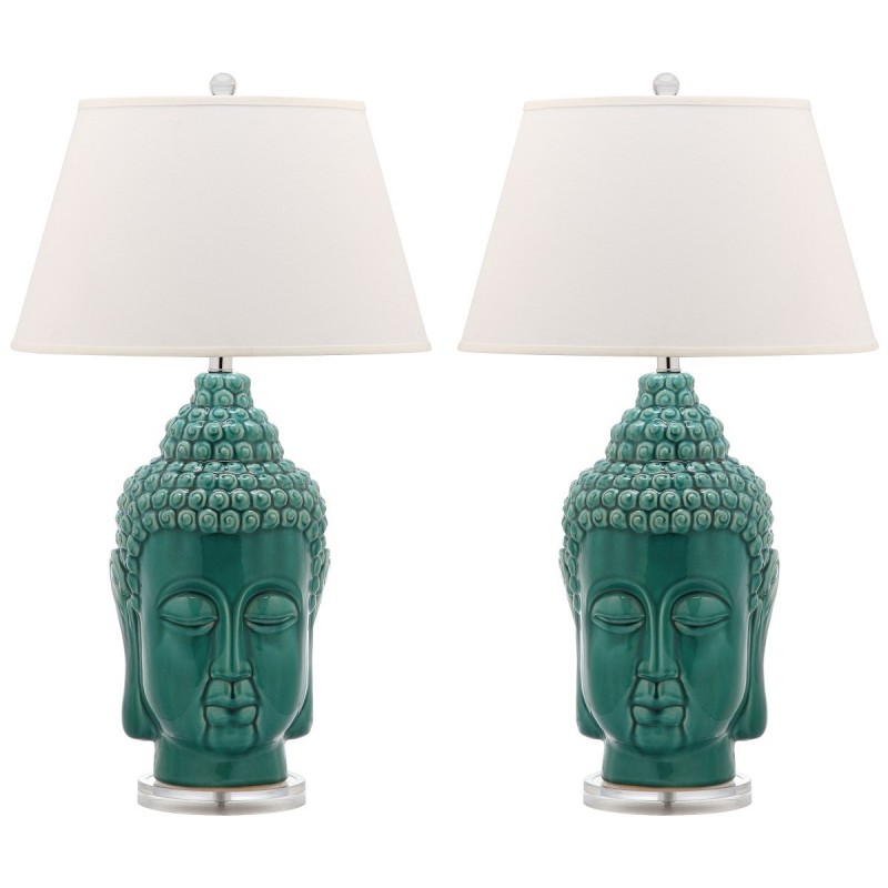 Safavieh Serenity 31-inch H Buddha Table Lamp - Set of 2 - Blue/Off-white (LIT4162B-SET2)