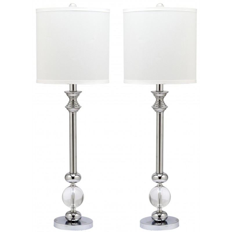 Safavieh Erica 31-inch H Crystal Candlestick Lamp - Set Of 2 - Clear/White (LIT4164A-SET2)