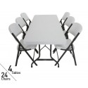 Lifetime 6 ft Rectangular Tables and Chairs Set - White (80148)