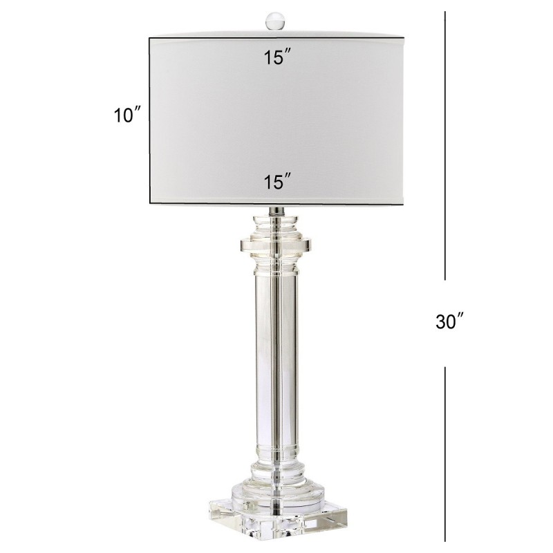 Safavieh Nina 30-inch H Crystal Column Lamp - Clear/Off-white (LIT4166A)