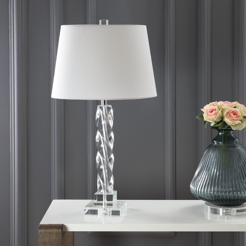 Safavieh Ice 27.5-inch H Palace Crystal Table Lamp - Clear/Off-White (LIT4168A)