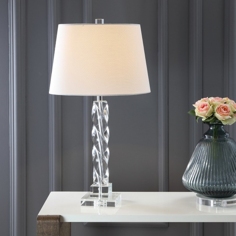 Safavieh Ice 27.5-inch H Palace Crystal Table Lamp - Clear/Off-White (LIT4168A)