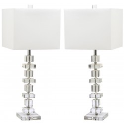 Safavieh Deco 28.5-inch H Crystal Table Lamp Set of 2 - Clear/Off-White (LIT4169A-SET2)