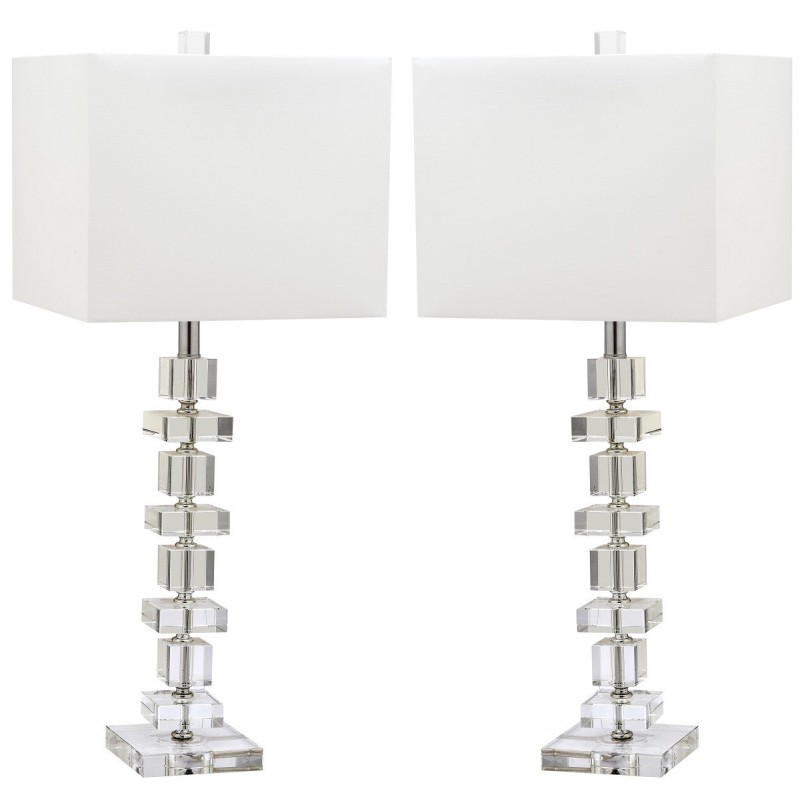 Safavieh Deco 28.5-inch H Crystal Table Lamp Set of 2 - Clear/Off-White (LIT4169A-SET2)