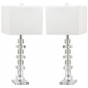 Safavieh Deco 28.5-inch H Crystal Table Lamp Set of 2 - Clear/Off-White (LIT4169A-SET2)