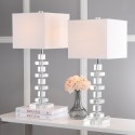 Safavieh Deco 28.5-inch H Crystal Table Lamp Set of 2 - Clear/Off-White (LIT4169A-SET2)