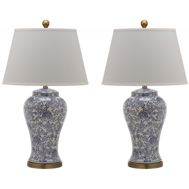 Safavieh Spring 29-inch H Blossom Table Lamp - Set of 2 - Blue/White (LIT4170B-SET2)