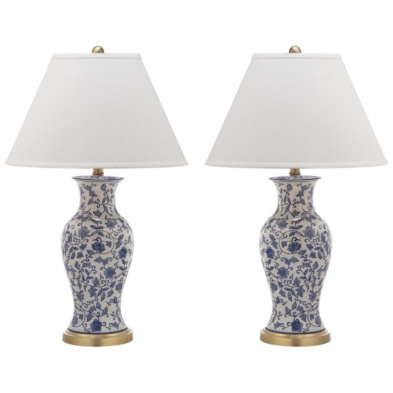 Safavieh Beijing 29-inch H Floral Urn Lamp - Set of 2 - Blue/White (LIT4172A-SET2)