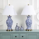 Safavieh Beijing 29-inch H Floral Urn Lamp - Set of 2 - Blue/White (LIT4172A-SET2)