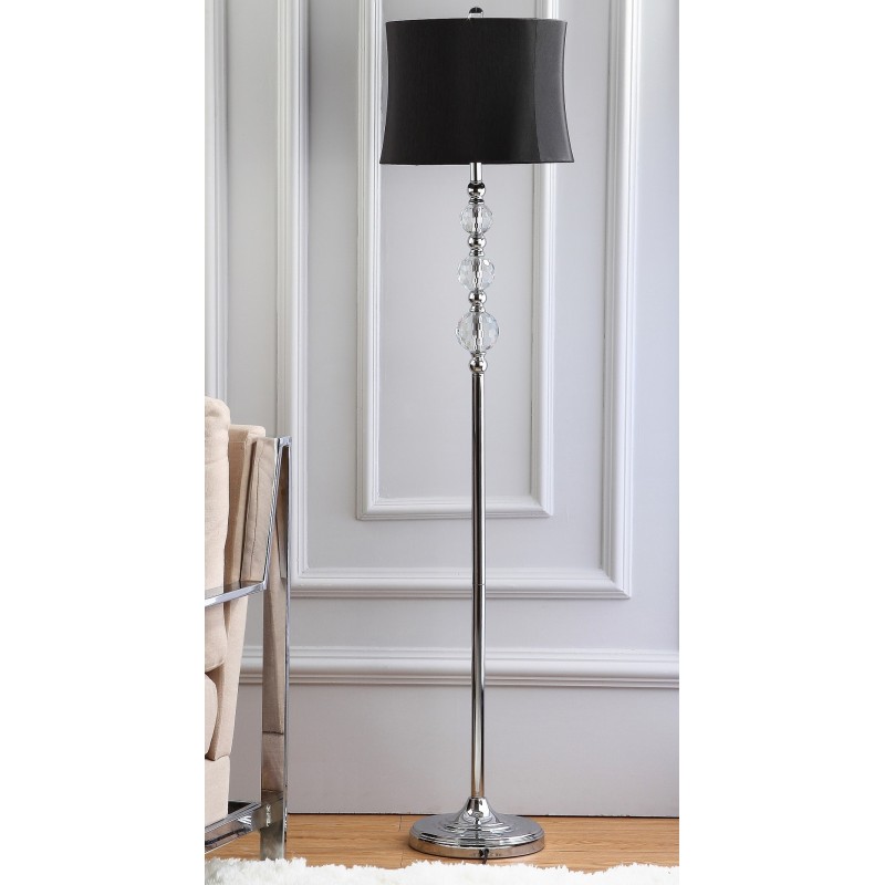 Safavieh Venezia 61-inch H Floor Lamp - Clear/Chrome&Black (LIT4175A)