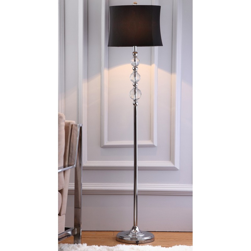 Safavieh Venezia 61-inch H Floor Lamp - Clear/Chrome&Black (LIT4175A)