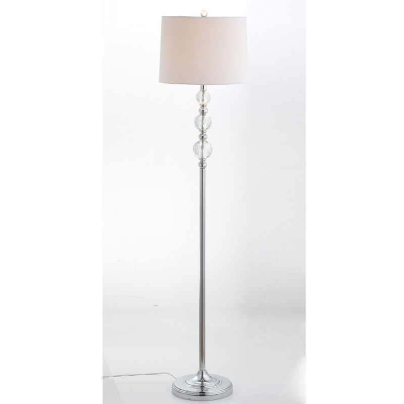 Safavieh Venezia 61-inch H Floor Lamp Clear/ChromeWhite (LIT4175B)