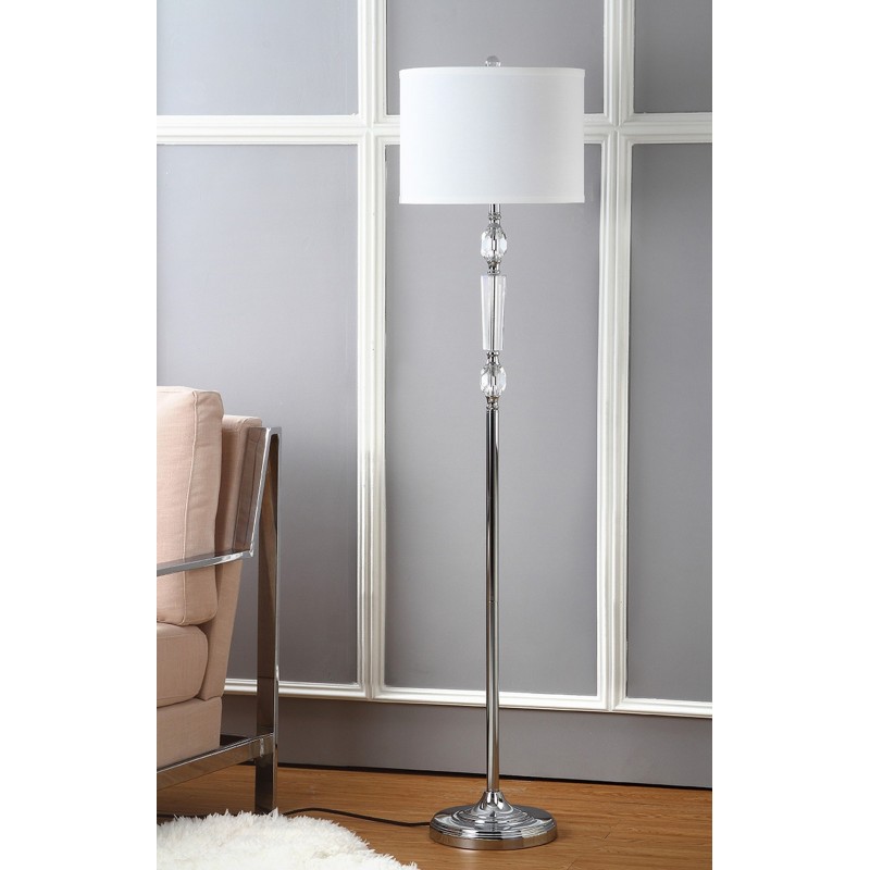 Safavieh Fairmont 60-inch H Floor Lamp - Clear/Chrome&Off-White (LIT4176A)