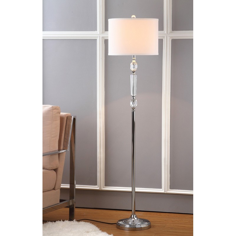 Safavieh Fairmont 60-inch H Floor Lamp - Clear/Chrome&Off-White (LIT4176A)