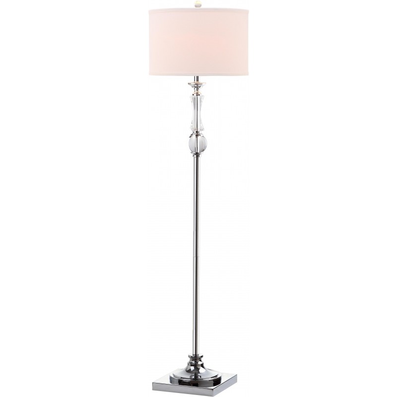 Safavieh Canterbury 60-inch H Floor Lamp Clear/Chrome/Off-White (LIT4182A)