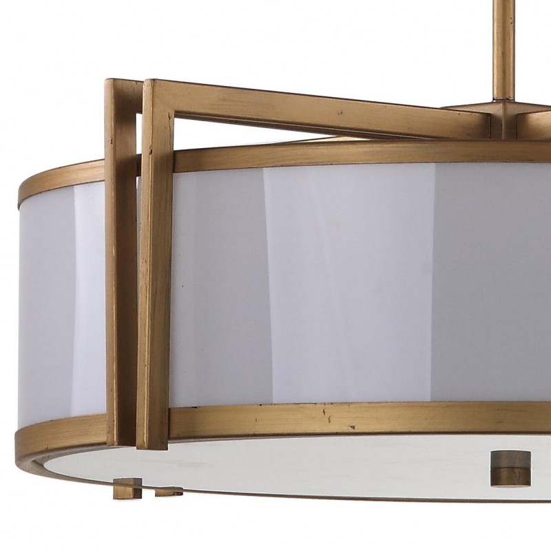 Orb 5 Light Antique Gold 21 inch Dia Drum Adjustable Pendant Light