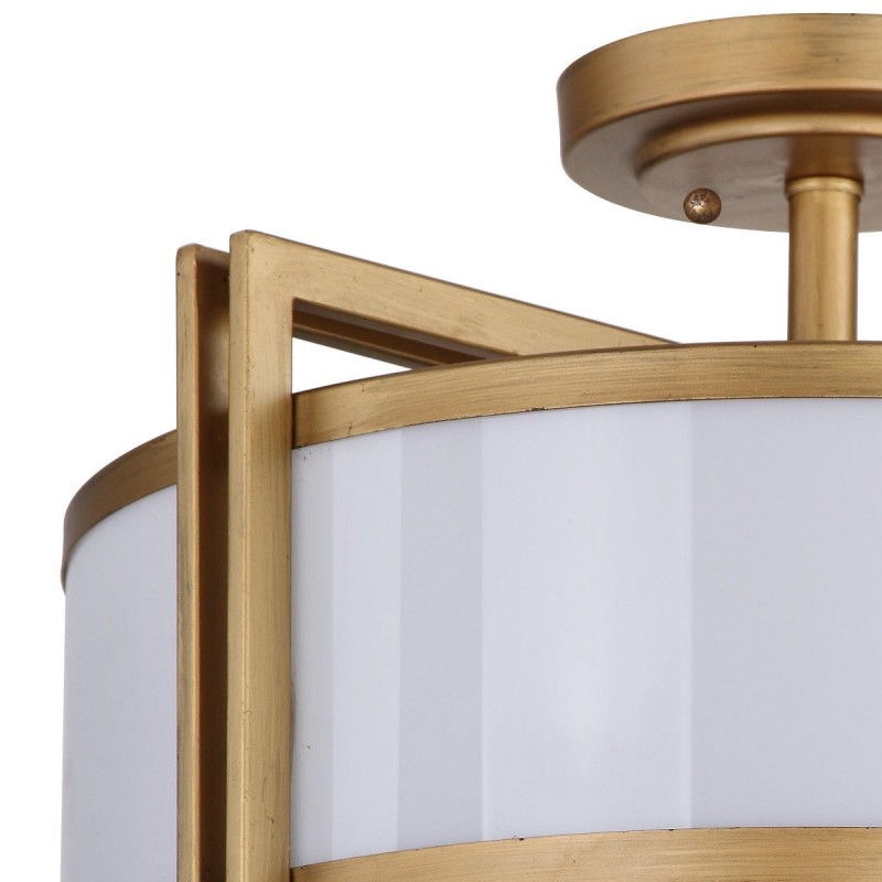 Orb 3 Light Antique Gold 17-inch Dia Semi Flush