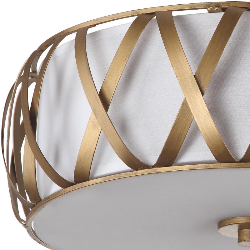 Charing 2 Light Antique Gold 15.4-inch Dia Cross Flush Mount