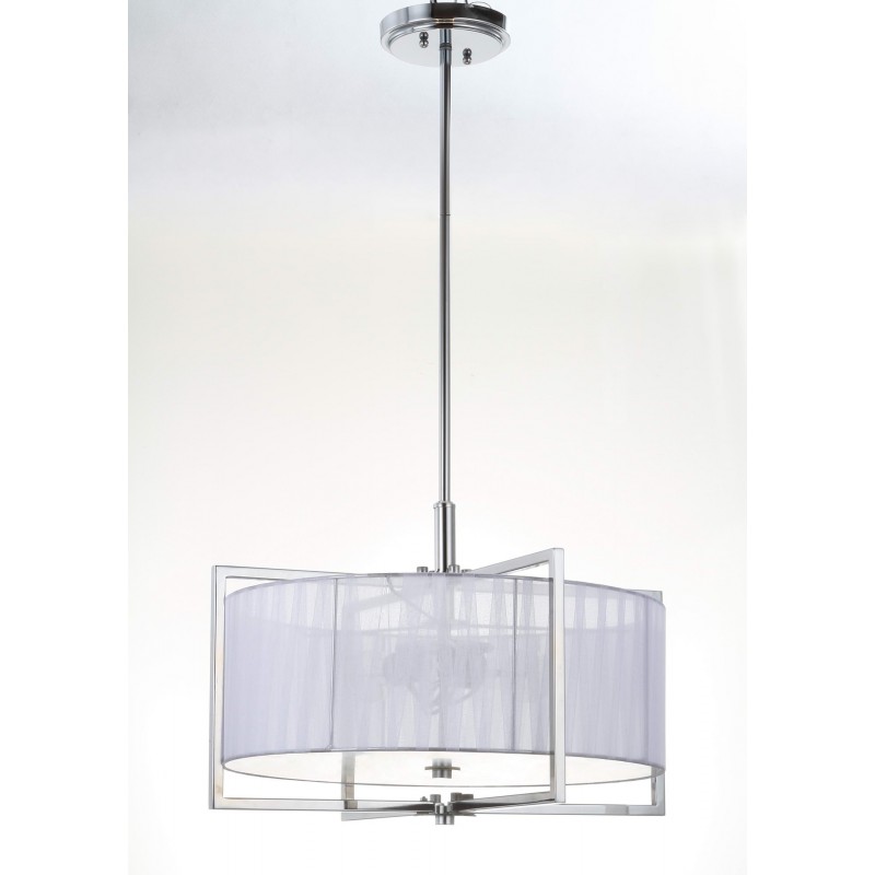 Safavieh Milano 3 Light 20 inch Dia Adjustable Pendant - Chrome/White (LIT4194B)