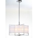 Safavieh Milano 3 Light 20 inch Dia Adjustable Pendant - Chrome/White (LIT4194B)