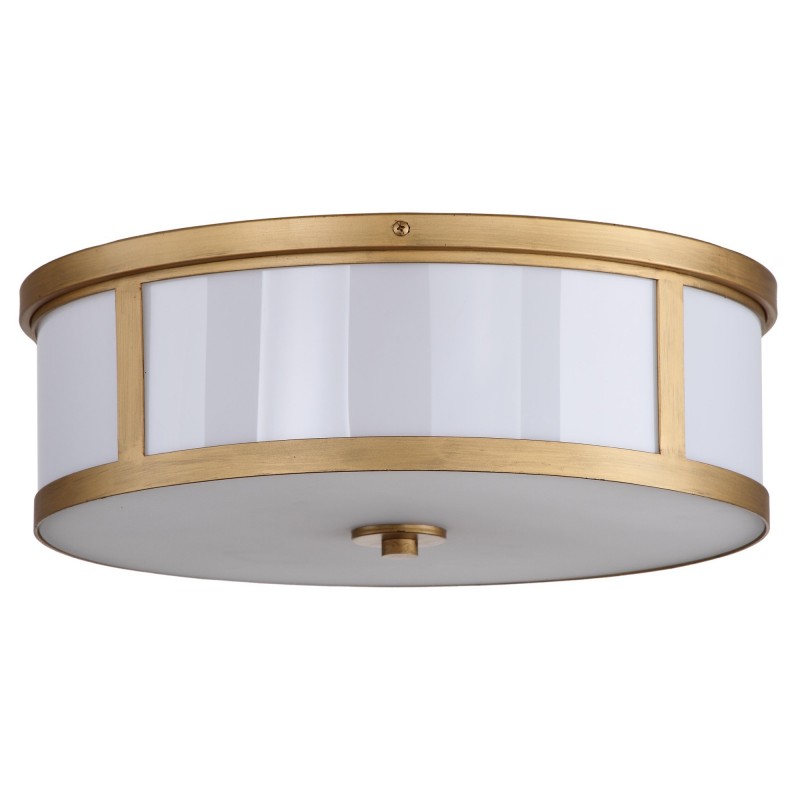 Safavieh Avery 2 Light 17-inch Dia Drum Flush Mount - Antique Gold (LIT4195A)