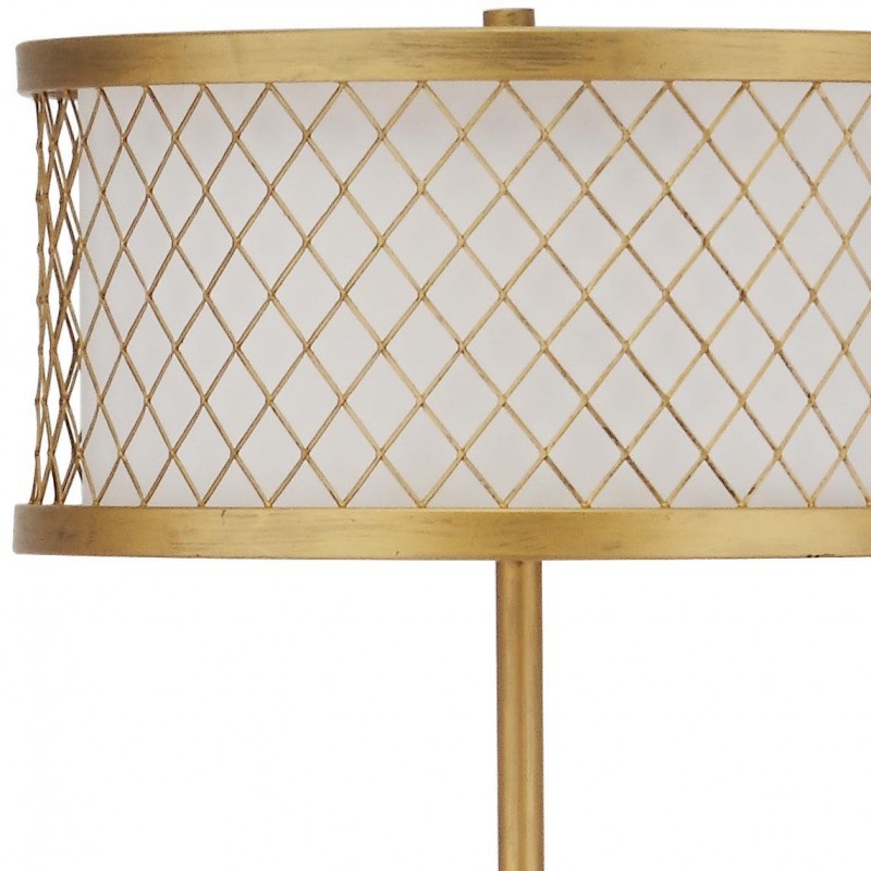 Safavieh Evie 58.25-inch H Mesh Floor Lamp - Antique Gold/White (LIT4199A)