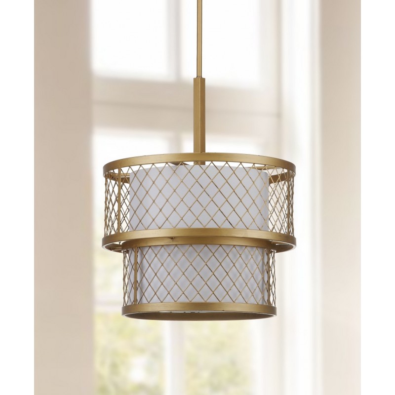 Safavieh Evie Antique 6 Light Gold 17-inch Dia Mesh Adjustable Pendant LIT4200A