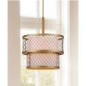 Safavieh Evie Antique 6 Light Gold 17-inch Dia Mesh Adjustable Pendant LIT4200A