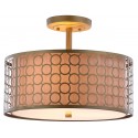 Safavieh Giotta Circle Trellis 3 Light Antique Gold 16-inch Dia Semi Flush LIT4202A