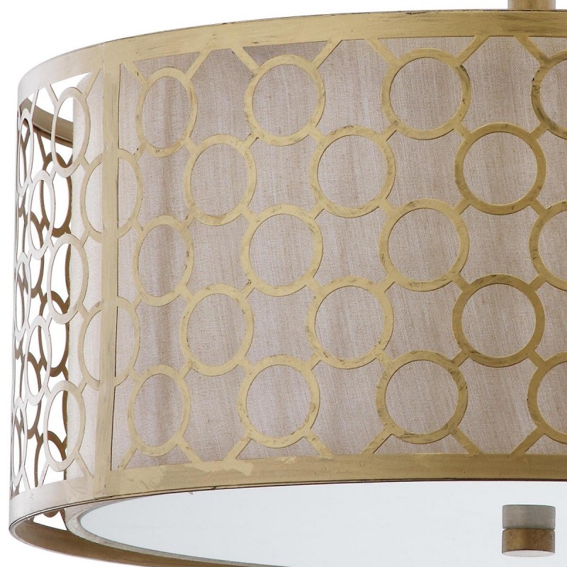 Safavieh Giotta Circle Trellis 3 Light Antique Gold 16-inch Dia Semi Flush LIT4202A