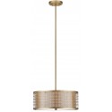 Safavieh Giotta 3 Light 18 inch Dia Drum Adjustable Pendant - Antique Gold (LIT4203A)