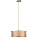 Safavieh Giotta 3 Light 18 inch Dia Drum Adjustable Pendant - Antique Gold (LIT4203A)