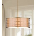 Safavieh Giotta 3 Light 18 inch Dia Drum Adjustable Pendant - Antique Gold (LIT4203A)