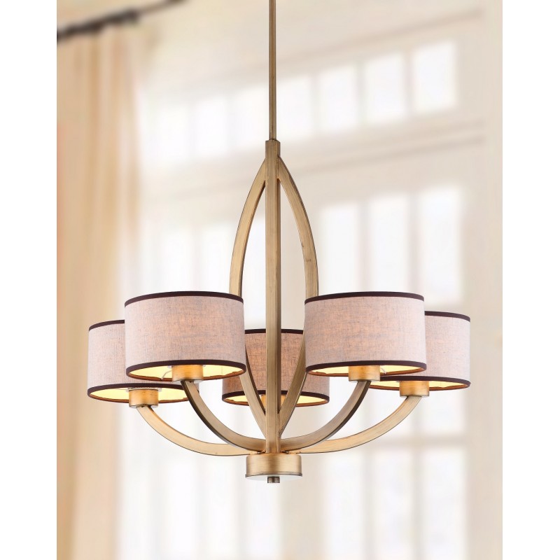 Safavieh Talia 5 Light 26 inch Dia Adjustable Chandelier - Antique Gold (LIT4204A)