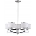 Safavieh Lenora 5 Light Chrome 25 inch Dia Drum Adjustable Pendant - White (LIT4208A)