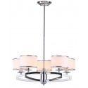 Safavieh Lenora 5 Light Chrome 25 inch Dia Drum Adjustable Pendant - White (LIT4208A)