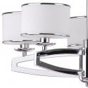 Safavieh Lenora 5 Light Chrome 25 inch Dia Drum Adjustable Pendant - White (LIT4208A)