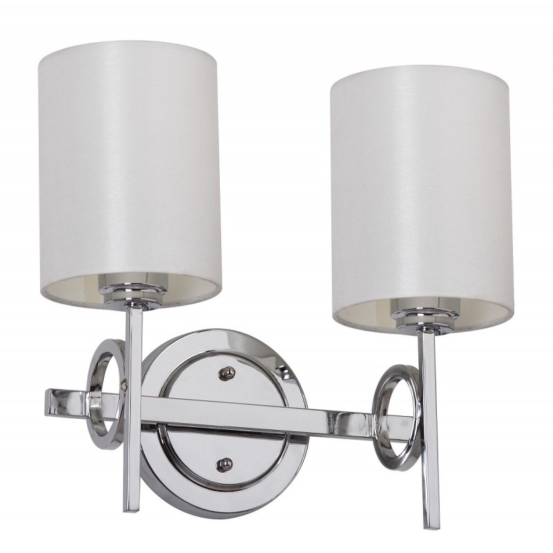Safavieh Ventura Chrome 13.25-inch H Double Light Sconce-White (LIT4209A)